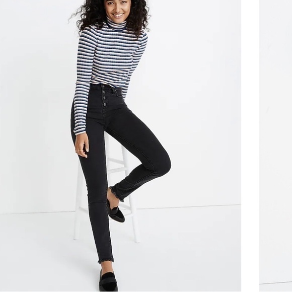 Madewell Tall Curvy High-Rise Skinny Jeans in Berkeley Wash Button Front Edition - Picture 1 of 10